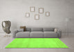 Machine Washable Abstract Green Contemporary Area Rugs in a Living Room,, wshcon1799grn