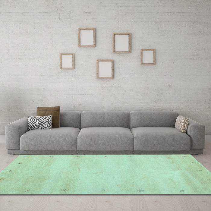 Machine Washable Abstract Light Blue Contemporary Rug in a Living Room, wshcon1799lblu