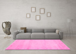 Machine Washable Abstract Pink Contemporary Rug in a Living Room, wshcon1799pnk