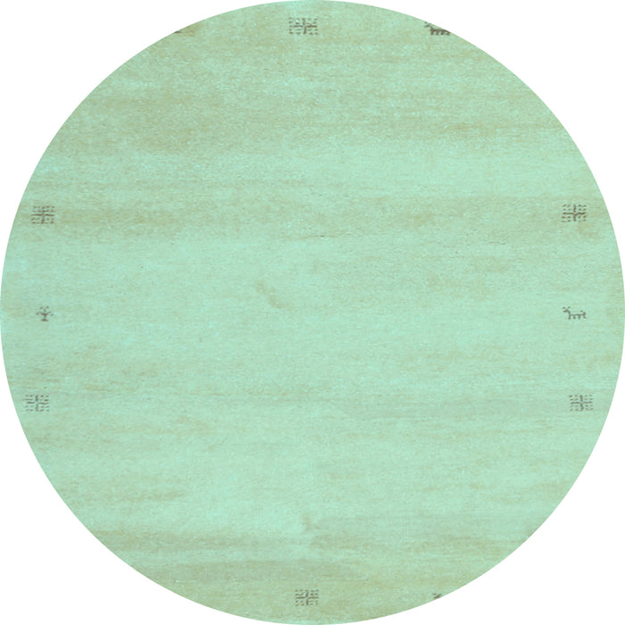 Round Abstract Light Blue Contemporary Rug, con1799lblu