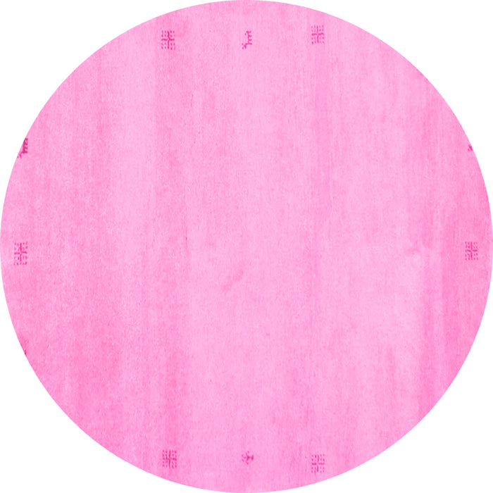 Round Abstract Pink Contemporary Rug, con1799pnk