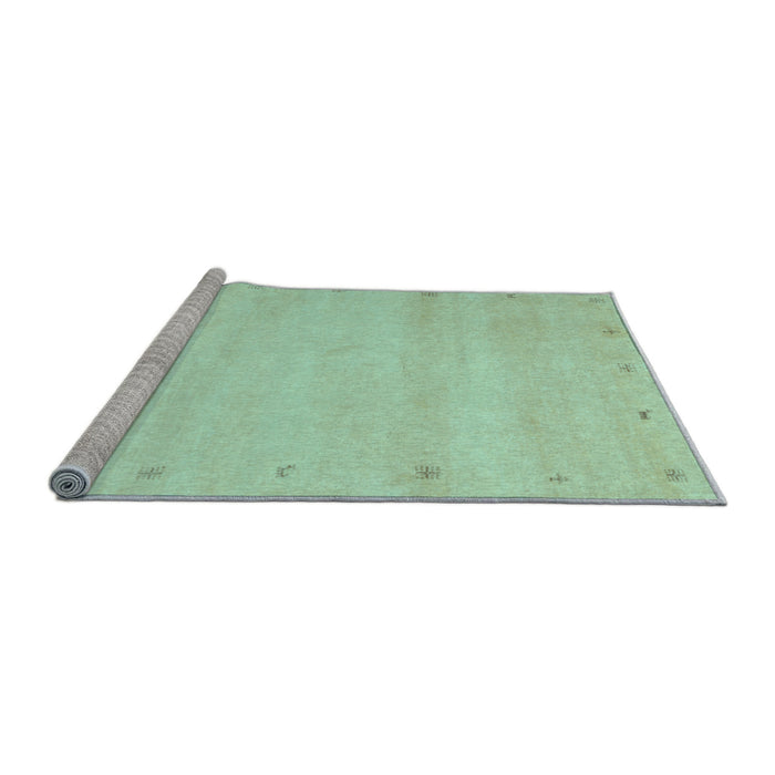 Sideview of Machine Washable Abstract Light Blue Contemporary Rug, wshcon1799lblu
