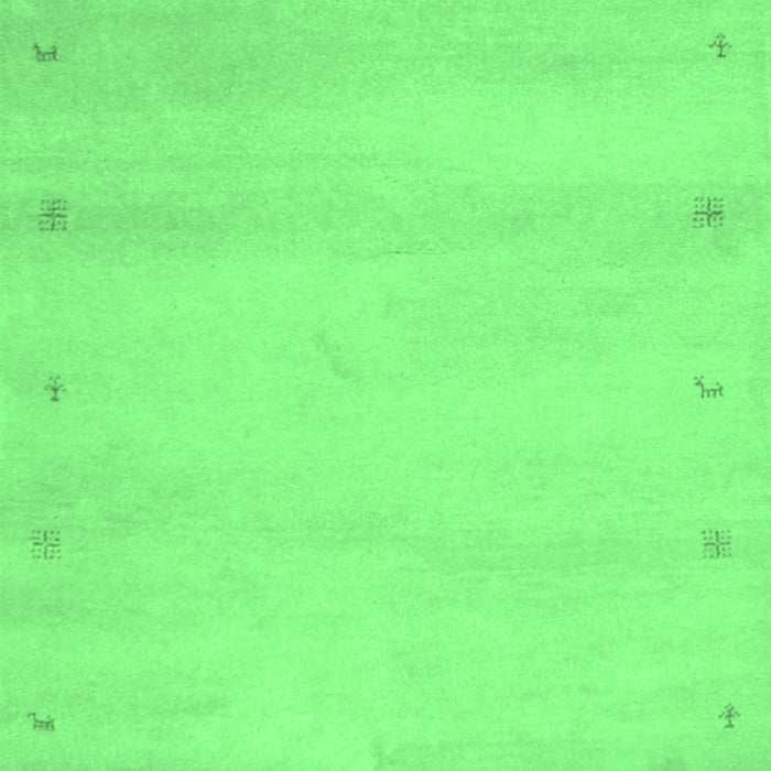 Machine Washable Abstract Emerald Green Contemporary Area Rugs, wshcon1799emgrn