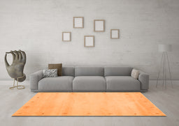 Machine Washable Abstract Orange Contemporary Area Rugs in a Living Room, wshcon1799org