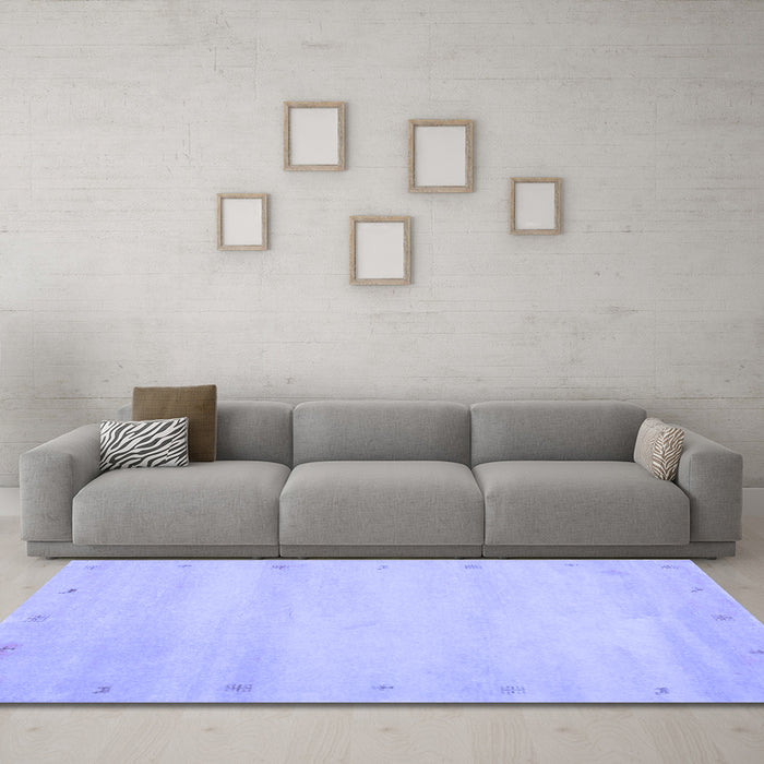 Machine Washable Abstract Blue Contemporary Rug in a Living Room, wshcon1799blu