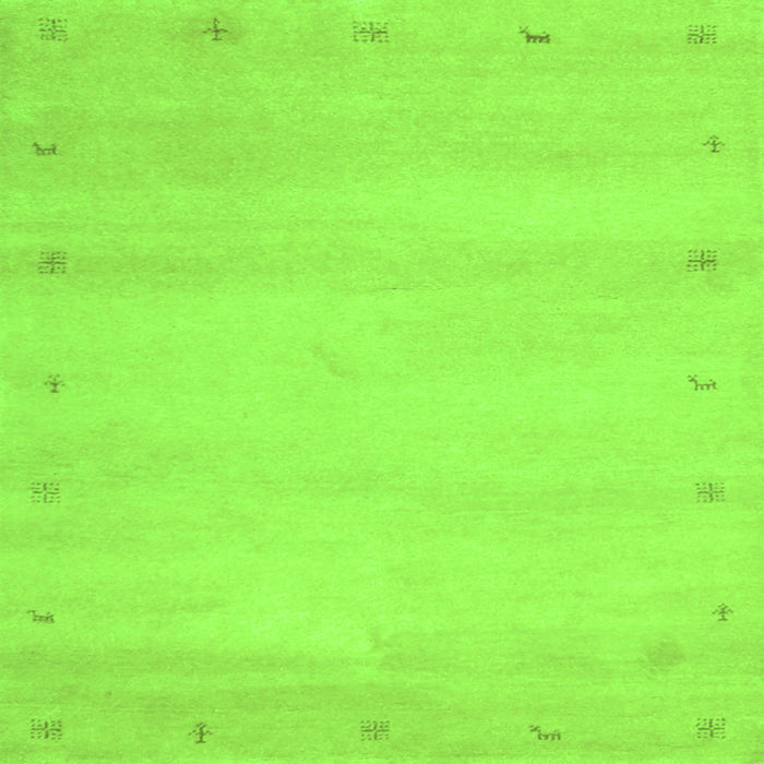 Round Machine Washable Abstract Green Contemporary Area Rugs, wshcon1799grn