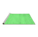 Sideview of Machine Washable Abstract Emerald Green Contemporary Area Rugs, wshcon1799emgrn