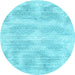 Round Abstract Light Blue Contemporary Rug, con179lblu