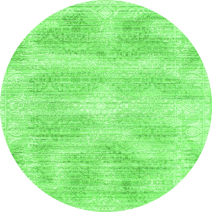 Square Abstract Green Contemporary Rug, con179grn
