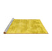 Sideview of Machine Washable Abstract Yellow Contemporary Rug, wshcon179yw