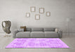 Machine Washable Abstract Purple Contemporary Area Rugs in a Living Room, wshcon179pur