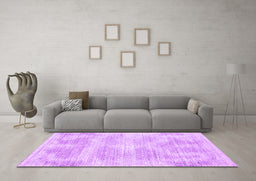 Machine Washable Abstract Purple Contemporary Area Rugs in a Living Room, wshcon179pur