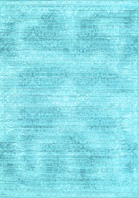 Abstract Light Blue Contemporary Rug, con179lblu