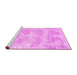 Sideview of Machine Washable Abstract Pink Contemporary Rug, wshcon179pnk