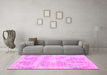 Machine Washable Abstract Pink Contemporary Rug in a Living Room, wshcon179pnk