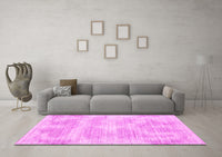 Machine Washable Abstract Pink Contemporary Rug, wshcon179pnk