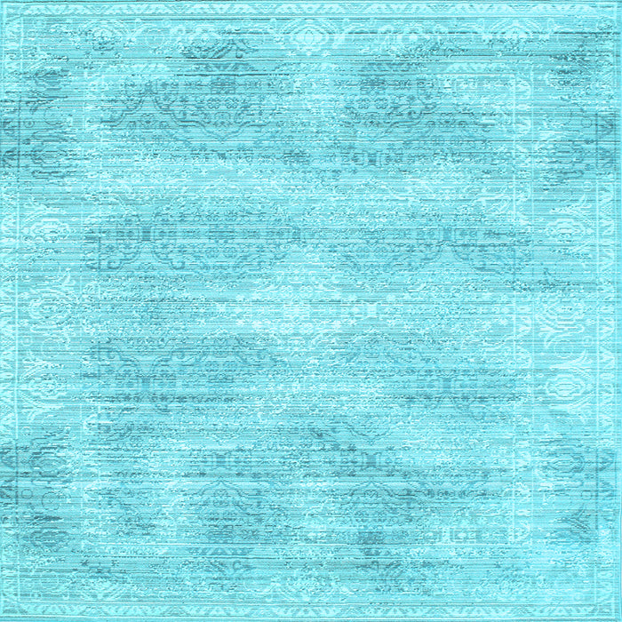 Square Abstract Light Blue Contemporary Rug, con179lblu
