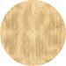 Round Abstract Brown Contemporary Rug, con179brn