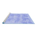 Sideview of Machine Washable Abstract Blue Contemporary Rug, wshcon179blu