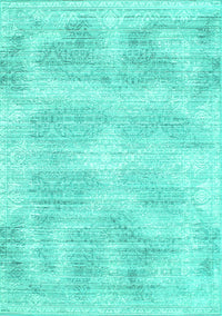 Abstract Turquoise Contemporary Rug, con179turq