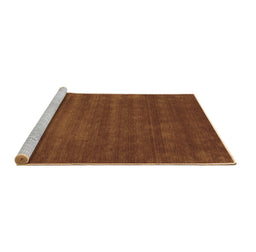 Sideview of Machine Washable Abstract Brown Contemporary Rug, wshcon17brn