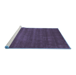 Sideview of Machine Washable Abstract Blue Contemporary Rug, wshcon17blu