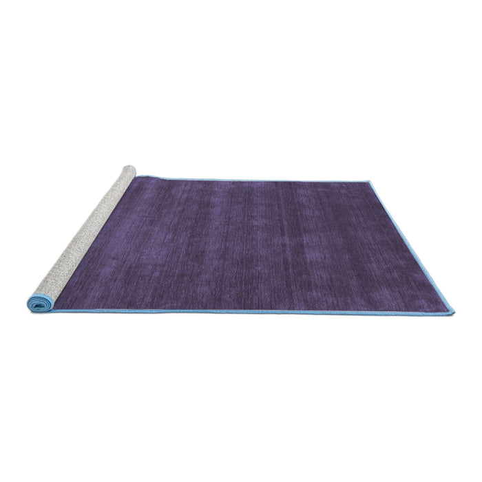 Sideview of Machine Washable Abstract Blue Contemporary Rug, wshcon17blu