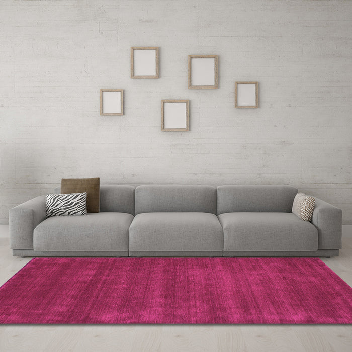 Machine Washable Abstract Pink Contemporary Rug in a Living Room, wshcon17pnk