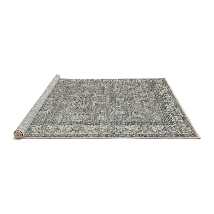 Serging Thickness of Machine Washable Contemporary Granite Gray Rug, wshcon180