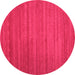 Round Machine Washable Abstract Pink Contemporary Rug, wshcon1800pnk