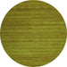 Square Abstract Green Contemporary Rug, con1800grn