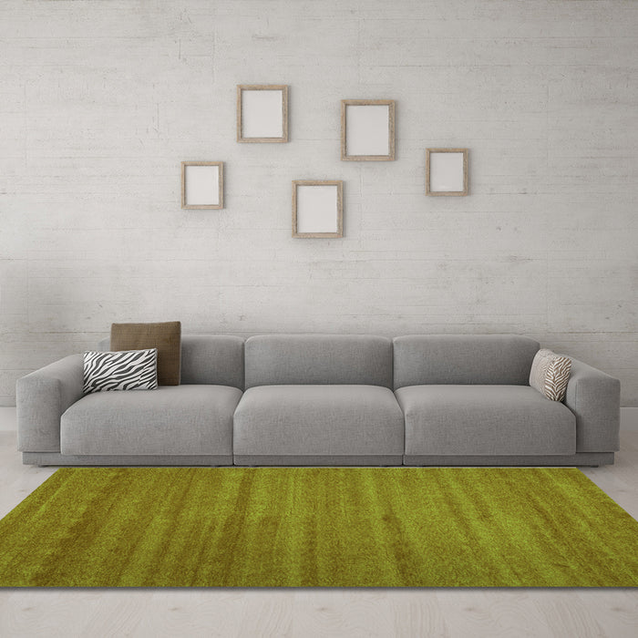 Machine Washable Abstract Green Contemporary Area Rugs in a Living Room,, wshcon1800grn