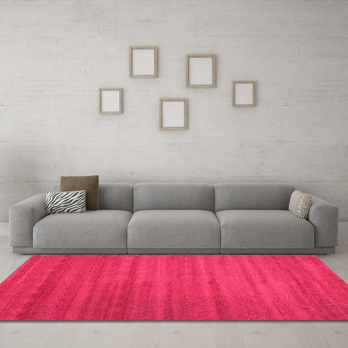 Machine Washable Abstract Pink Contemporary Rug in a Living Room, wshcon1800pnk
