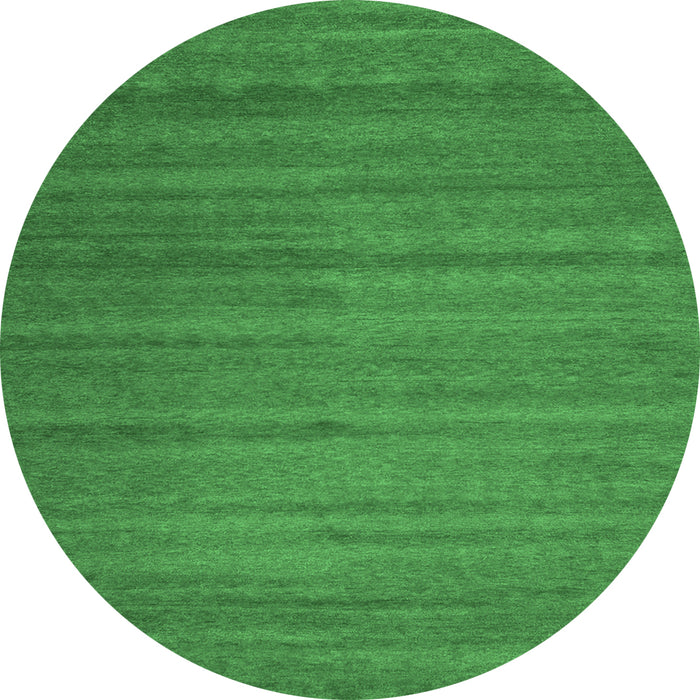 Round Abstract Emerald Green Contemporary Rug, con1800emgrn