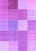 Machine Washable Checkered Purple Modern Area Rugs, wshcon1801pur