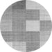 Machine Washable Checkered Gray Modern Rug, wshcon1801gry