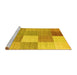 Sideview of Machine Washable Checkered Yellow Modern Rug, wshcon1801yw