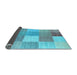 Sideview of Checkered Light Blue Modern Rug, con1801lblu