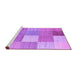 Sideview of Machine Washable Checkered Purple Modern Area Rugs, wshcon1801pur