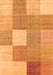 Serging Thickness of Machine Washable Checkered Orange Modern Area Rugs, wshcon1801org