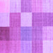 Square Machine Washable Checkered Purple Modern Area Rugs, wshcon1801pur