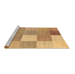 Sideview of Machine Washable Checkered Brown Modern Rug, wshcon1801brn