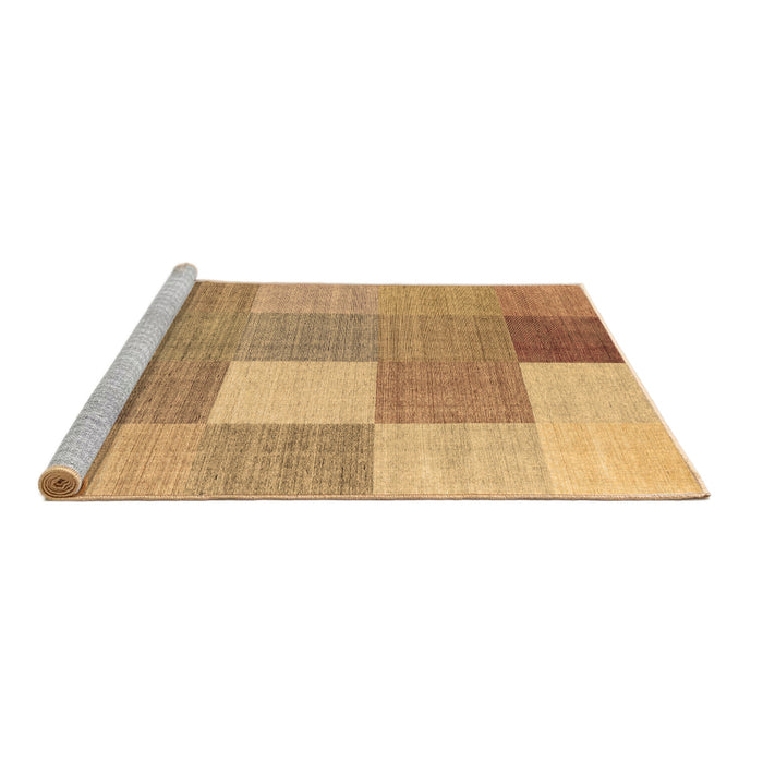 Sideview of Machine Washable Checkered Brown Modern Rug, wshcon1801brn