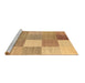 Sideview of Machine Washable Checkered Brown Modern Rug, wshcon1801brn