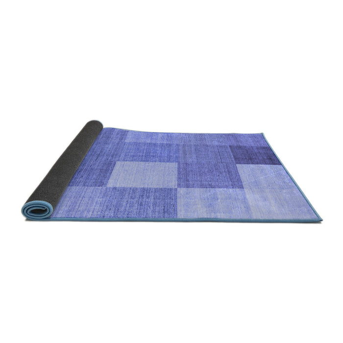 Sideview of Checkered Blue Modern Rug, con1801blu