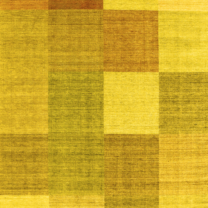 Checkered Yellow Modern Rug, con1801yw