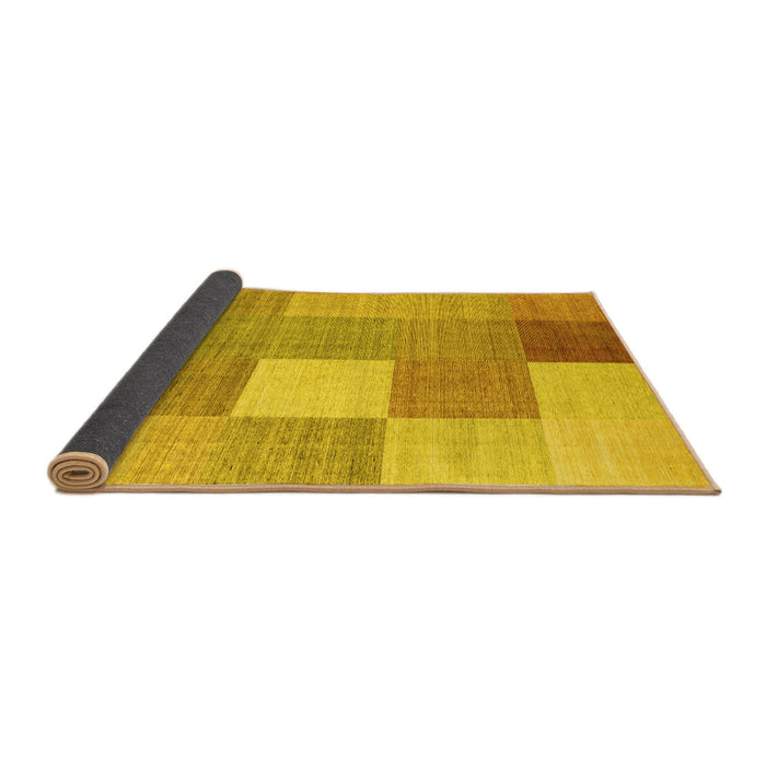 Sideview of Checkered Yellow Modern Rug, con1801yw