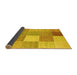 Sideview of Checkered Yellow Modern Rug, con1801yw