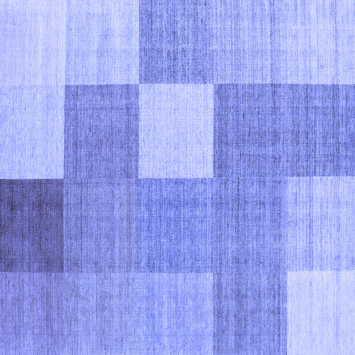 Square Machine Washable Checkered Blue Modern Rug, wshcon1801blu