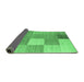 Sideview of Checkered Emerald Green Modern Rug, con1801emgrn